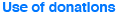 Use of donations